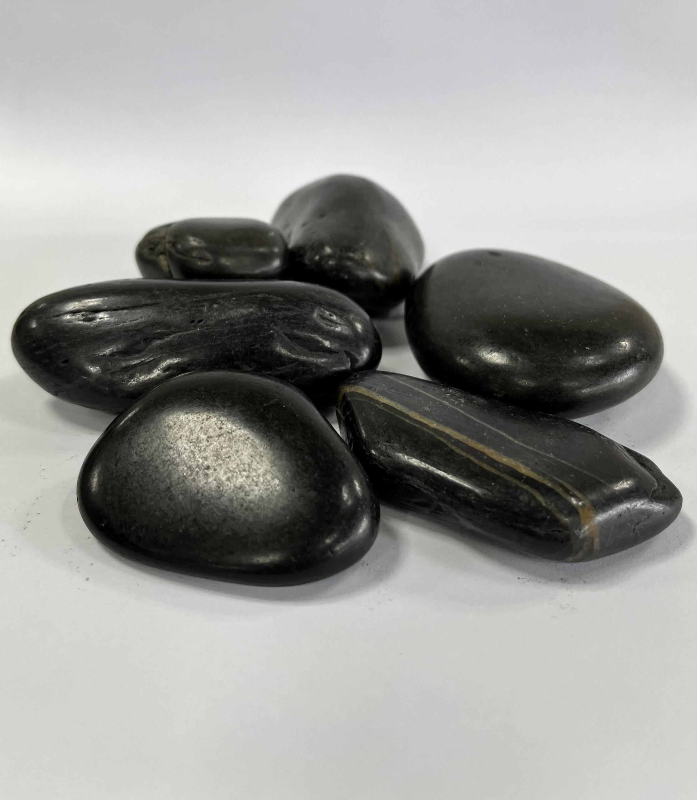 Polished Black Pebbles 30-50mm