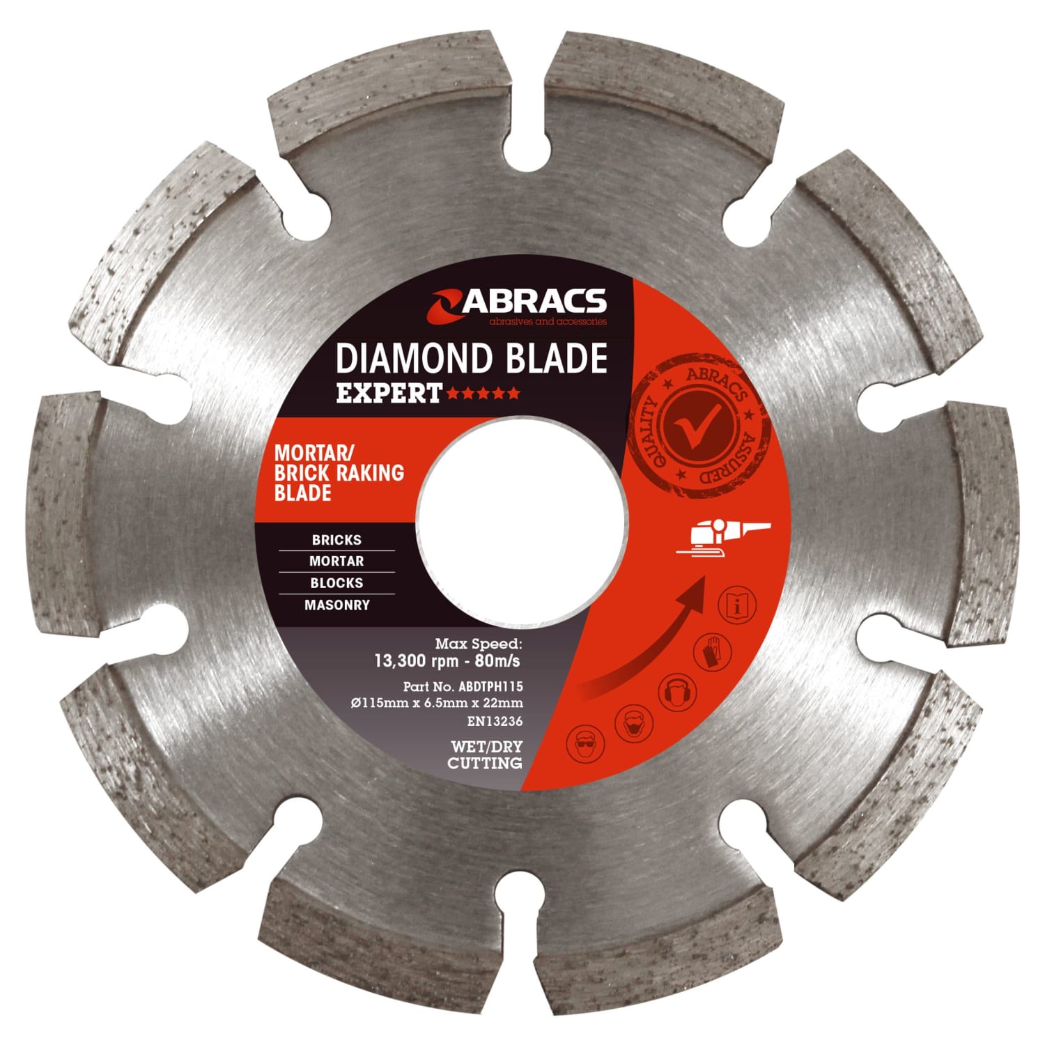 Raking Diamond Blade 115mm x 22mm (4,1/2") ABRACS